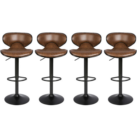 4er Set Barhocker,Industrial Küchenhocker,Retro Bistrohocker,Barhocker Höhenverstellbar,braun