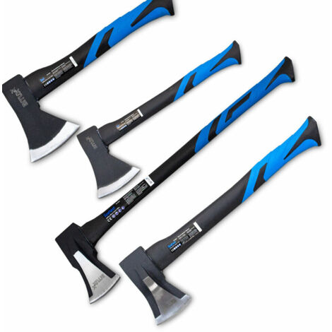 4er Set Beil 600g + Beil 1000g + Spaltaxt 1000g +Spaltaxt 2000g  Spaltbeil Axt Holzspalter mit Fiberglasschaft für Garten Forst und Wald4er