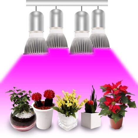 4er-Set beleuchtete Blumentopflampen für Zimmerpflanzen, 28 LEDs, für Hydrokultur - E27