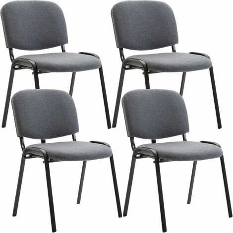 4er Set Besucherstuhl Ken Stoff grau