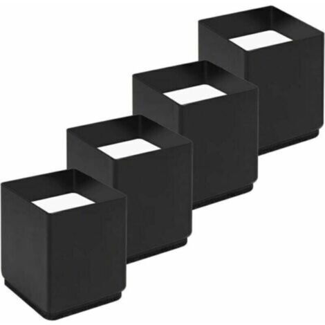4er-Set Bettbeinerhöhungen – Kohlenstoffstahl – Erhöht die Höhe um 5 cm – Geeignet für Tische, Stühle oder Sofas – Platzsparend für Büro und Schlafzimmer – Schwarz