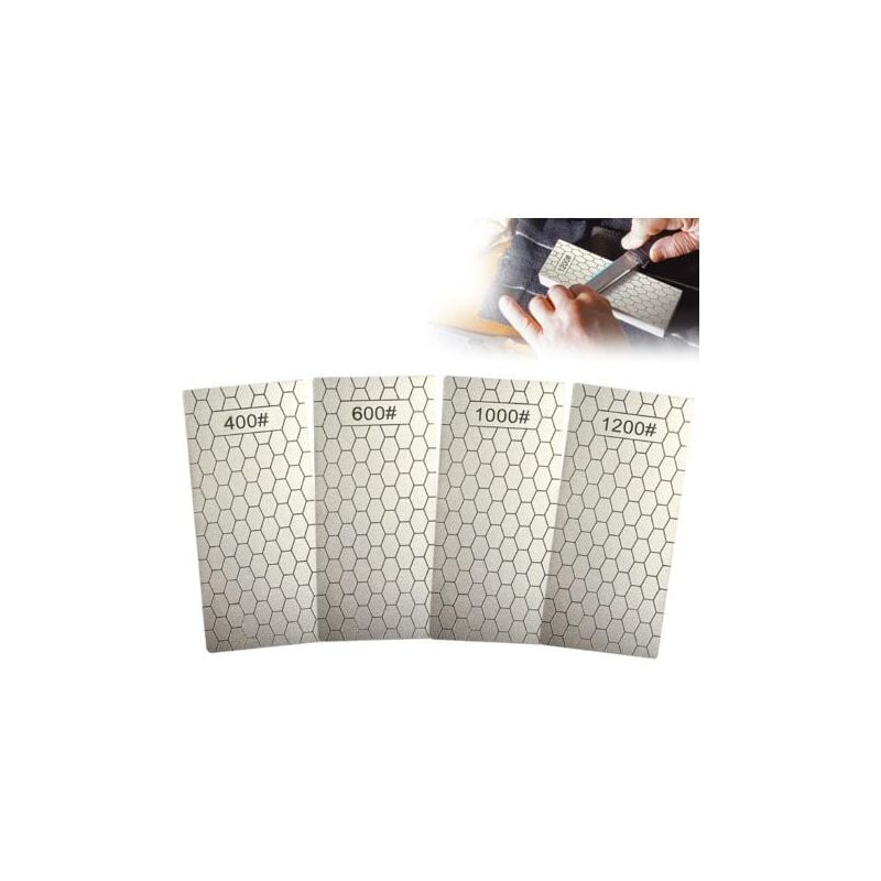 Image of 4er Set Diamant-Schleifplatten, Diamant-Schleifstein mit Wabenoberfläche, Körnung 400/600/1000/1200