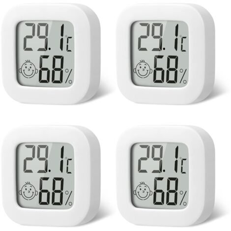 4er Set Digitalthermometer mit Hygrometer, LCD, Raumklima