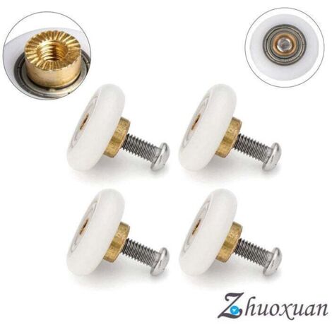 4er-Set Ersatz-Duschtürrollen - 19 mm - Mit M4-Schrauben - Durchmesser: 19 mm