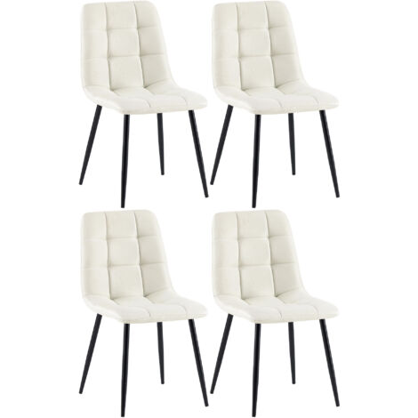 4er Set Esszimmerstühle Antibes Stoff creme