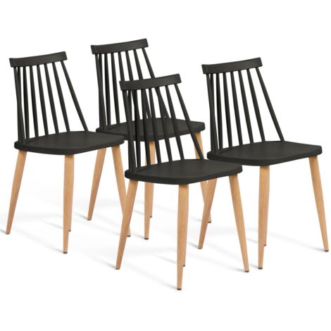 4er-Set Esszimmerstühle LILY schwarz