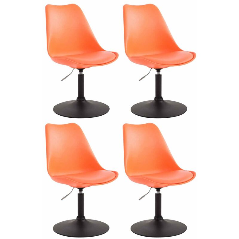 Clp 4er Set Esszimmerstühle Maverick Kunststoff Orange Schwarz