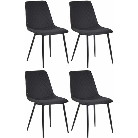 4er Set Esszimmerstühle Telde Stoff schwarz