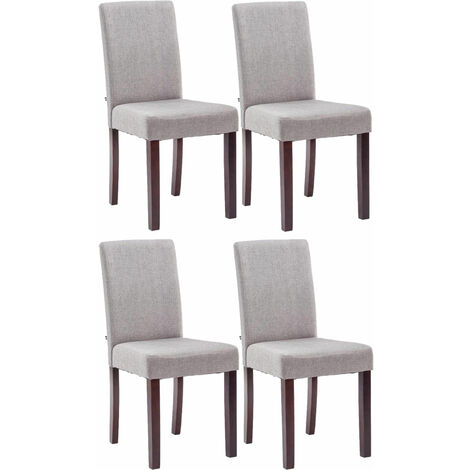 4er Set Esszimmerstuhl Ina Stoff hellgrau cappuccino