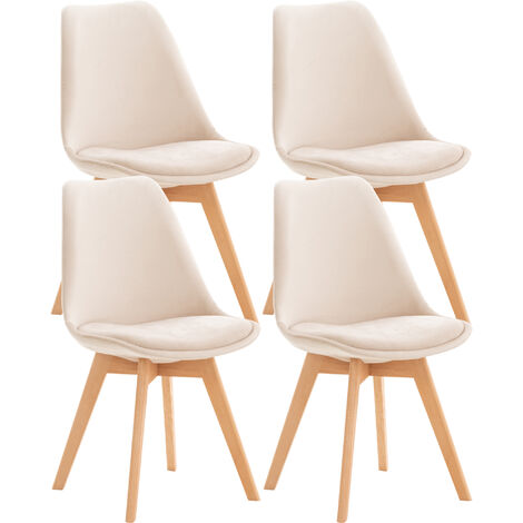 4er Set Esszimmerstuhl Linares beige Samt