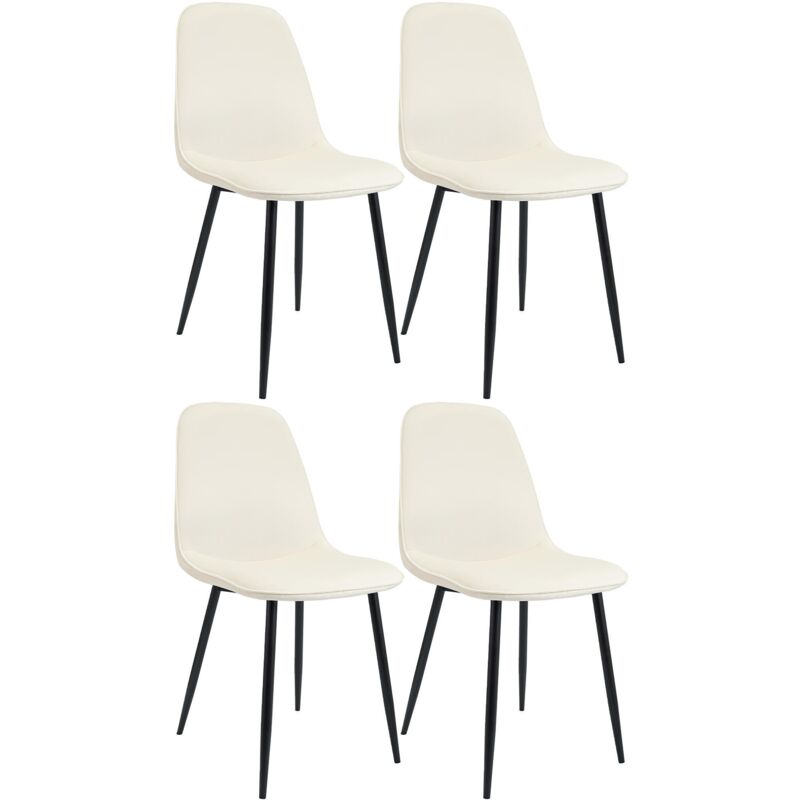 Clp 4er Set Esszimmerstuhl Maryam Creme Samt
