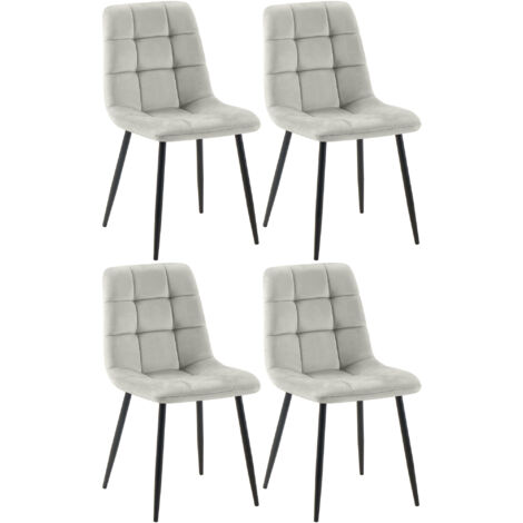 4er Set Esszimmerstuhl Tilde grau Samt