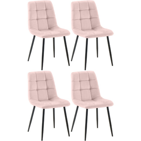 4er Set Esszimmerstuhl Tilde pink Samt