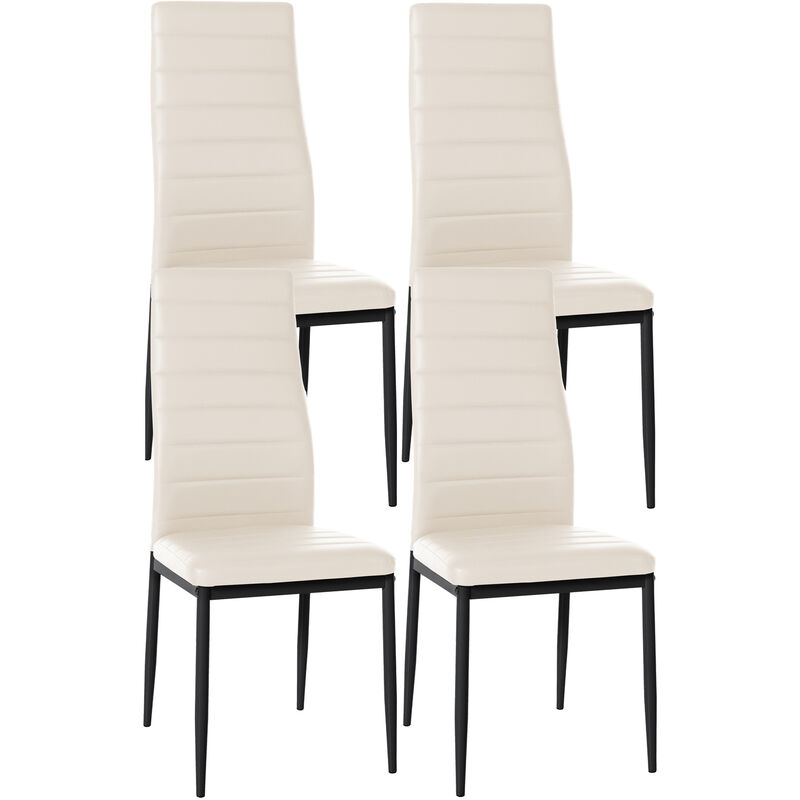 Clp 4er Set Esszimmerstühle Mayfair Creme Kunstleder