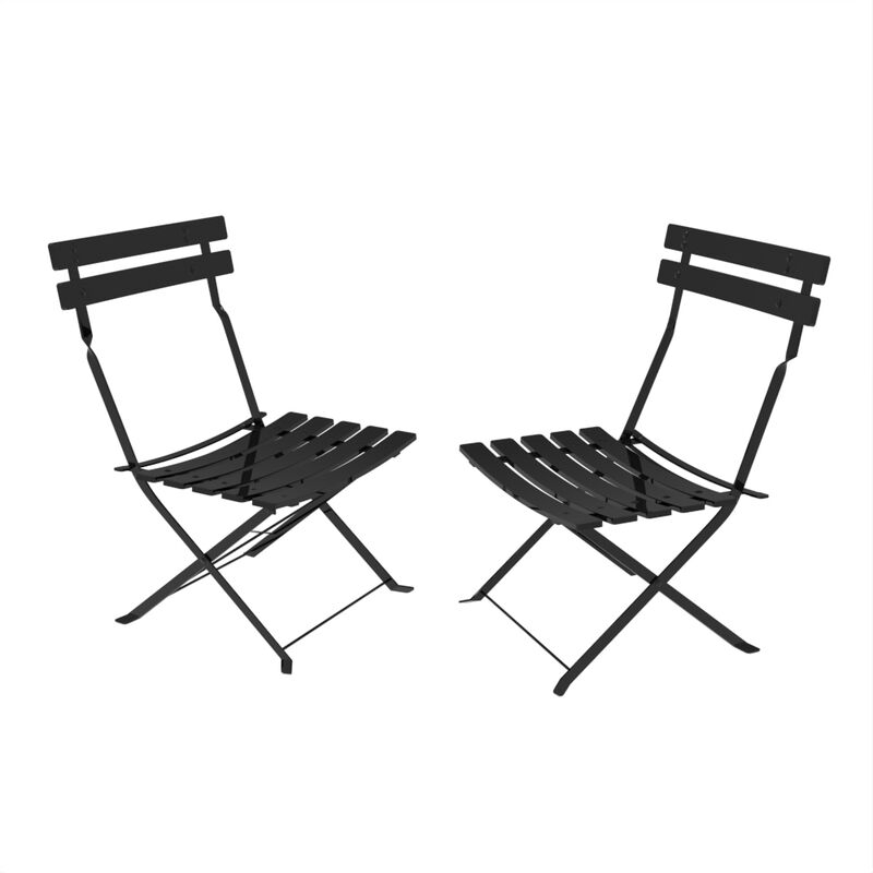 Dyhf - 4er Set Gartenstuhl Klappstuhl Metall Campingstuhl für Garten,Balkon,Terrasse Schwarz