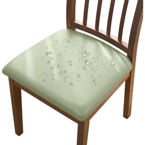4er-Set hellgrüne Stuhlhussen, 36–48 cm, wasserdichte, abnehmbare Stuhlhussen aus Kunstleder mit Schnallen, geeignet für Esszimmerstühle