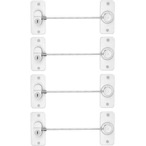 4er-Set Kühlschrankschlösser mit Schlüsseln, für Kühlschrank, Schränke, Schubladen, Geschirrspüler, Toiletten und Kindersicherung, spurloser Klebstoff und ohne Bohren (weiß)