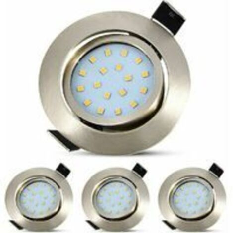4er Set LED-Einbaustrahler, 5W LED-Deckeneinbauleuchten, 40° verstellbar, Beleuchtung bis 120°, Ultraflach 28mm Dicke, Neutralweiß 4500K [Energieklasse F]