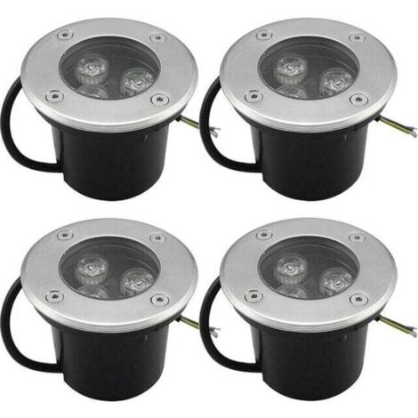 4er-Set LED-Einbaustrahler für den Außenbereich, 3 W, Schutzart IP65, rund, 270 Lumen, 3000 K, für Terrasse, Garten, Wege, 220 V
