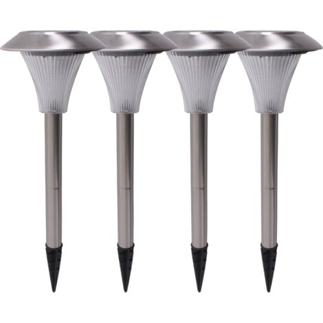 4er Set LED SOLAR Außen Steck Leuchten Edelstahl Terrassen Garten Erdspieß Lampe Harms