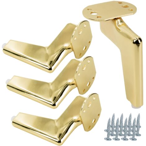 4er-Set Loft-Möbelfüße, Goldchrom, Höhe 12 cm