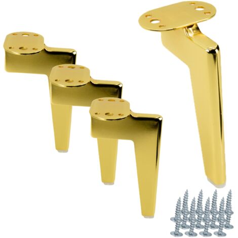 4er-Set Loft Möbelfüße, Goldchrom, Höhe 15 cm