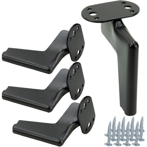 4er-Set Loft-Möbelfüße, mattschwarz, Höhe 12 cm