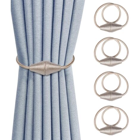 4er-Set magnetische Gardinenhalter, 47,5 cm, Wohnaccessoires – Beige