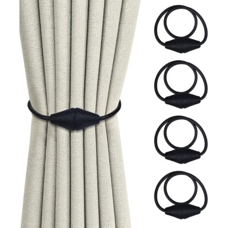 4er-Set magnetische Gardinenhalter, 47,5 cm, Wohnaccessoires – Schwarz