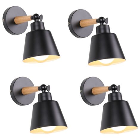 4er-Set moderne Wandleuchte für den Innenbereich, Metallkäfig, E27-Deckenleuchte, Metall-Deckenleuchte, Macaron-Design, Schwarz