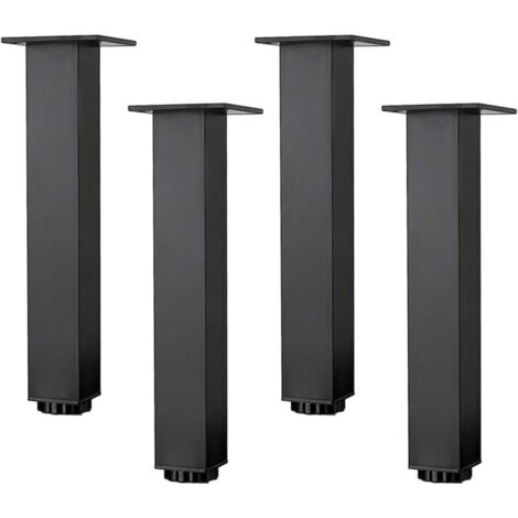 4er-Set Möbelbeine aus Aluminiumlegierung, 35 cm hoch – höhenverstellbar, mattschwarz, inklusive Schrauben – für Sofa, Couchtisch, Badezimmerschrank, Waschtisch