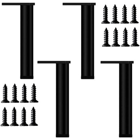 PETITES ECREVISSES 4er Set Möbelbeine Verstellbare 25cm Möbelfüße Metall Schrankfüße Stützfüße Beine für Sofa Tisch Schwarz