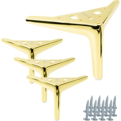 4er Set Möbelfüße Anchor Elegant Gold Chrom Höhe 12 cm