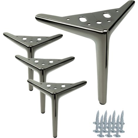 4er Set Möbelfüße Anchor Elegant Schwarz Chrom Höhe 18 cm