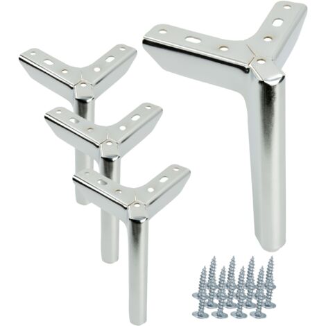 4er Set Möbelfüße Anchor Loft Silber Chrom Höhe 15 cm