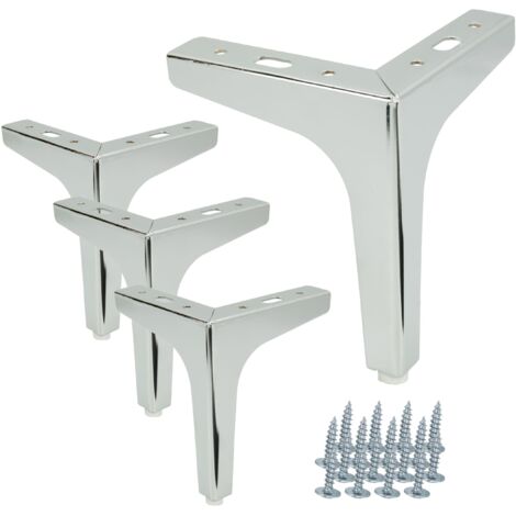 4er Set Möbelfüße Anchor Silber Chrom Höhe 15 cm