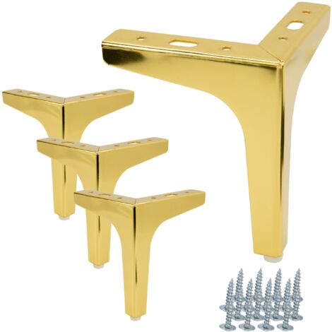 4er-Set Möbelfüße "Anker" - Goldchrom, Höhe 15 cm