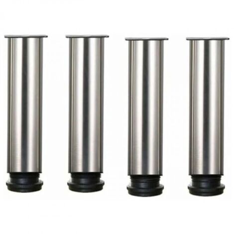 4er-Set Möbelfüße, Mmgoqqt, Edelstahl, verstellbar, 400 mm (16 Zoll), je 40 kg Tragkraft, silber