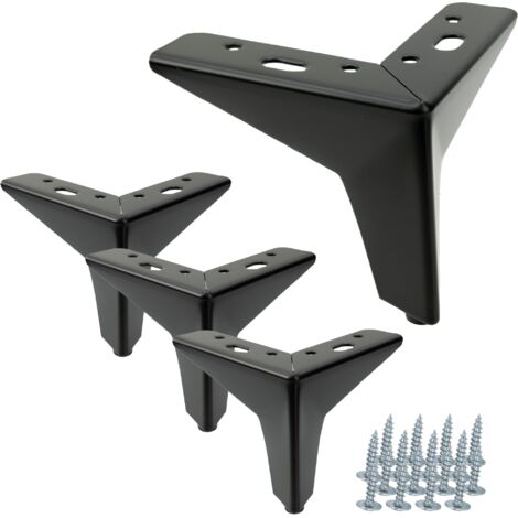 4er-Set Möbelfüße Star, mattschwarz, Höhe 10 cm
