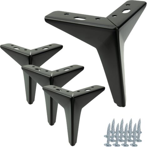 4er-Set Möbelfüße Star, mattschwarz, Höhe 13 cm