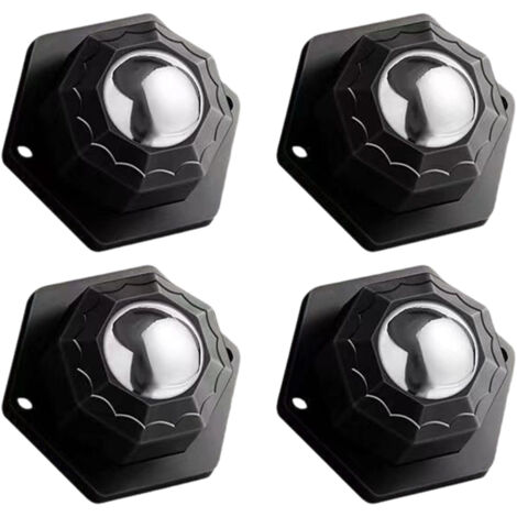 4er-Set Möbelrollen, Tragkraft 200 kg – EINNENFFER – Flach, 360° drehbar, Universalkleber, schwarz, für schwere Möbel, einfache und unauffällige Bewegung