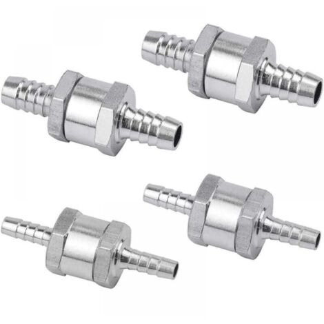 4er-Set Rückschlagventile 6/8/10/12 mm Diesel, Kraftstoffventil aus Aluminiumlegierung mit Pfeil für Benzin-Dieselauto-Bootsmotorrad FLITI