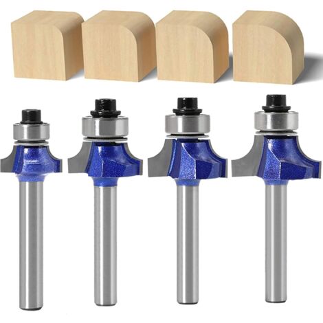 4er-Set Rundfräser mit 6 mm Schaft