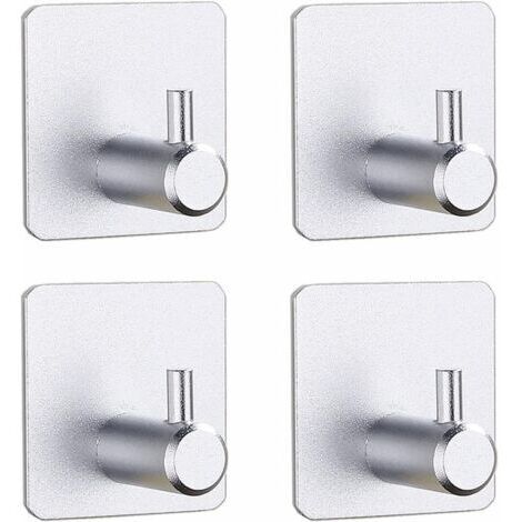4er-Set selbstklebende Handtuchhaken ohne Bohren – Küchenwandhaken – Silber