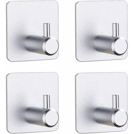 4er-Set selbstklebende Handtuchhaken ohne Bohren – Küchenwandhaken – Silber