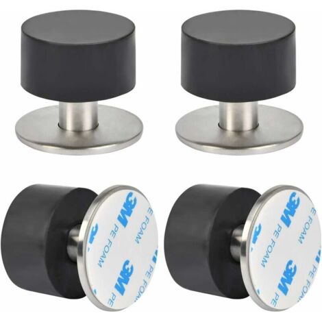 4er-Set selbstklebende Türstopper aus Edelstahl mit 3M-Stoßdämpfungsgummi oder Schrauben – kein Bohren erforderlich, 40 mm
