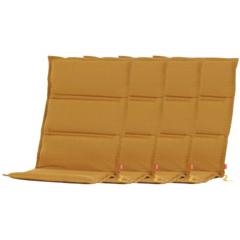 4er-Set Sesselauflage Centauri Ocker 110x48x3cm Sitzkissen Stuhlkissen Kissen