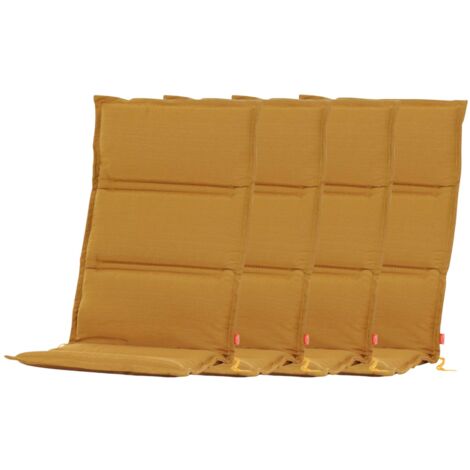 4er-Set Sesselauflage Centauri Ocker 120x48x3cm Sitzkissen Stuhlkissen Kissen