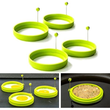 4er-Set Silikon-Eierringe – Antihaft-Pfannkuchenformen – Rund
