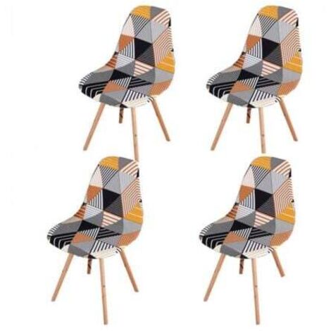 4er-Set skandinavische Stuhlhussen, elastische Esszimmerstuhlhusse, universelle armlose Stuhlabdeckung für Wohnzimmer-, Küchen- und Heimdekoration